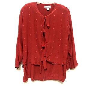 Joseph Sasson New York Paris Red Two Piece Outfit Pant & Blouse